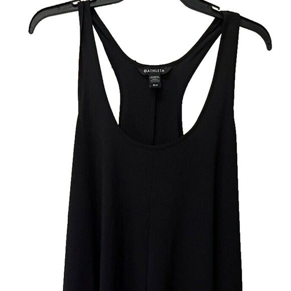 Athleta Dresses & Skirts - Athleta Presidio Black Sleeveless High Low Tank Dress Womens Sz MP Racerback